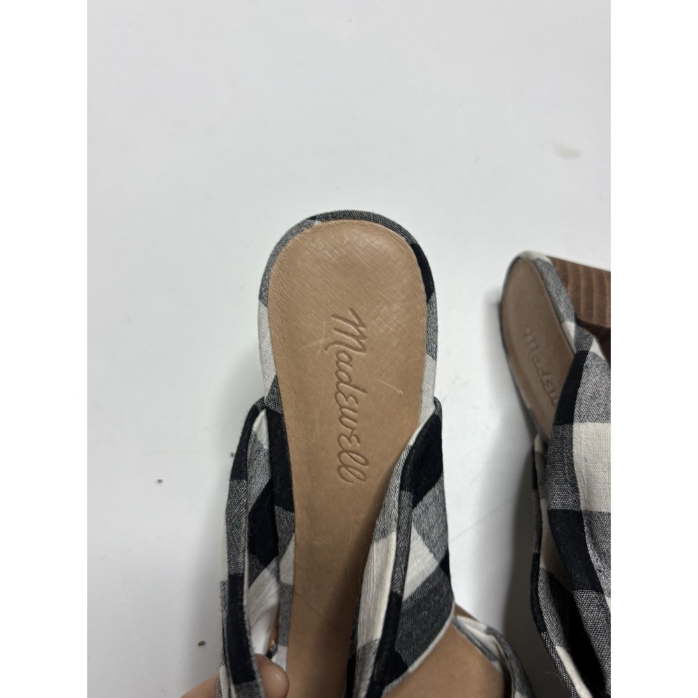 Madewell Women's Alexandria High Heeled Mule Black/White Buffalo Plaid Size 7.5 - Picture 6 of 7